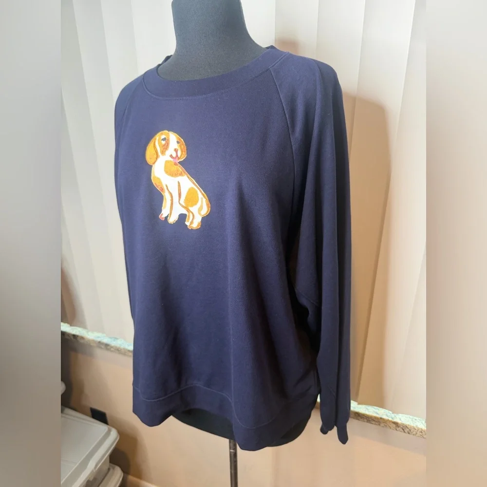 TALBOTS BLOUSON SLEEVE DOG DAYS SWEATSHIRT SIZE XL NEW